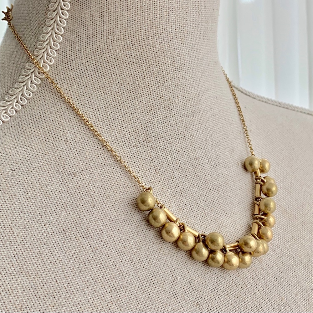 SOLD Dainty gold bead charm layering necklace - Picture 3 of 5